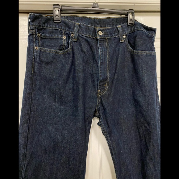LEVI'S Strauss 505 Straight Fit Dark Wash Jeans W40x30L - Picture 7 of 15